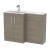 Nuie Arno LH Combination Unit with L-Shaped Stone Textured Basin 1100mm Wide - Solace Oak | Thumbnail Image