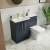 Nuie Arno LH Combination Unit with L-Shaped Stone Textured Basin 1100mm Wide - Midnight Blue | Thumbnail Image