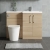 Nuie Arno RH Combination Unit with L-Shape Basin 1100mm Wide - Bleached Oak | Thumbnail Image