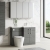 Nuie Arno RH Combination Unit with L-Shape Basin 1100mm Wide - Anthracite Woodgrain