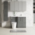 Nuie Arno RH Combination Unit with L-Shape Basin 1100mm Wide - Anthracite Woodgrain