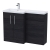 Nuie Arno LH Combination Unit with L-Shape Basin 1100mm Wide - Charcoal Black Woodgrain