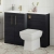 Nuie Arno LH Combination Unit with L-Shaped Stone Basin 1100mm Wide - Charcoal Black | Thumbnail Image