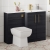 Nuie Arno RH Combination Unit with L-Shaped Stone Textured Basin 1100mm Wide - Charcoal Black | Thumbnail Image