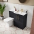Nuie Arno RH Combination Unit with L-Shaped Stone Textured Basin 1100mm Wide - Charcoal Black | Thumbnail Image