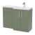 Nuie Arno RH Combination Unit with L-Shape Basin 1100mm Wide - Satin Green