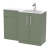 Nuie Arno RH Combination Unit with L-Shaped Stone Basin 1100mm Wide - Satin Green | Thumbnail Image