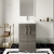 Nuie Arno Compact Floor Standing 2-Door Vanity Unit with Ceramic Basin 500mm Wide - Anthracite Woodgrain