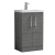 Nuie Arno Compact Floor Standing 2-Door Vanity Unit with Polymarble Basin 500mm Wide - Anthracite Woodgrain