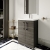 Arno Compact Woodgrain 600mm 2-Door Floor Standing Vanity Unit