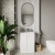 Nuie Arno Compact Floor Standing 2-Door Vanity Unit with Polymarble Basin 600mm Wide - Gloss White