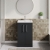 Nuie Arno Compact Floor Standing 2-Door Vanity Unit with Polymarble Basin 500mm Wide - Satin Anthracite | Thumbnail Image
