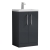 Nuie Arno Compact Floor Standing 2-Door Vanity Unit with Polymarble Basin 500mm Wide - Satin Anthracite