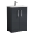 Nuie Arno Compact Floor Standing 2-Door Vanity Unit with Polymarble Basin 600mm Wide - Satin Anthracite