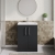 Nuie Arno Compact Floor Standing 2-Door Vanity Unit with Polymarble Basin 600mm Wide - Satin Anthracite | Thumbnail Image