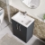 Nuie Arno Compact Floor Standing 2-Door Vanity Unit with Polymarble Basin 600mm Wide - Satin Anthracite | Thumbnail Image