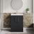 Nuie Arno Compact Floor Standing 2-Door Vanity Unit with Ceramic Basin 600mm Wide - Satin Anthracite | Thumbnail Image
