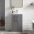 Nuie Arno Compact Floor Standing 2-Door Vanity Unit with Polymarble Basin 500mm Wide - Satin Grey | Thumbnail Image