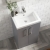 Nuie Arno Compact Floor Standing 2-Door Vanity Unit with Polymarble Basin 500mm Wide - Satin Grey | Thumbnail Image