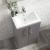 Nuie Arno Compact Floor Standing 2-Door Vanity Unit with Ceramic Basin 500mm Wide - Satin Grey | Thumbnail Image