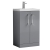 Nuie Arno Compact Floor Standing 2-Door Vanity Unit with Polymarble Basin 500mm Wide - Satin Grey