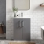 Nuie Arno Compact Floor Standing 2-Door Vanity Unit with Polymarble Basin 600mm Wide - Satin Grey | Thumbnail Image