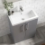 Nuie Arno Compact Floor Standing 2-Door Vanity Unit with Polymarble Basin 600mm Wide - Satin Grey | Thumbnail Image