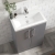 Nuie Arno Compact Floor Standing 2-Door Vanity Unit with Ceramic Basin 600mm Wide - Satin Grey | Thumbnail Image