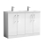 Nuie Arno Floor Standing 4-Door Vanity Unit with Double Polymarble Basin 1200mm Wide - Gloss White | Thumbnail Image