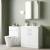 Nuie Arno Floor Standing 2-Door Vanity Unit with Basin-1 800mm Wide - Gloss White