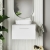 Nuie Arno Wall Hung 1-Drawer Vanity Unit with Bellato Grey Worktop 600mm Wide - Gloss White