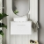 Nuie Arno Wall Hung 1-Drawer Vanity Unit with Carrera Marble Worktop 600mm Wide - Gloss White | Thumbnail Image