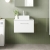 Nuie Arno Wall Hung 1-Drawer Vanity Unit with Carrera Marble Worktop 600mm Wide - Gloss White | Thumbnail Image