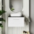 Nuie Arno Wall Hung 1-Drawer Vanity Unit with Sparkling Black Worktop 600mm Wide - Gloss White