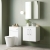 Nuie Arno Wall Hung 2-Door Vanity Unit with Basin-1 500mm Wide - Gloss White