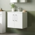 Nuie Arno Wall Hung 2-Door Vanity Unit with Basin-2 500mm Wide - Gloss White