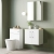 Nuie Arno Wall Hung 2-Door Vanity Unit with Basin-2 500mm Wide - Gloss White