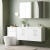 Nuie Arno Wall Hung 4-Door Vanity Unit with Double Polymarble Basin 1200mm Wide - Gloss White