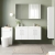Nuie Arno Wall Hung 4-Door Vanity Unit with Double Polymarble Basin 1200mm Wide - Gloss White