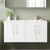 Nuie Arno Wall Hung 4-Door Vanity Unit with Double Polymarble Basin 1200mm Wide - Gloss White