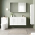 Nuie Arno Wall Hung 4-Door Vanity Unit with Double Ceramic Basin 1200mm Wide - Gloss White