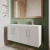 Nuie Arno Wall Hung 4-Door Vanity Unit with Double Polymarble Basin 1200mm Wide - Gloss White