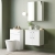 Nuie Arno Wall Hung 2-Door Vanity Unit with Basin-4 500mm Wide - Gloss White