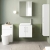 Nuie Arno Wall Hung 2-Door Vanity Unit with Carrera Marble Worktop 600mm Wide - Gloss White | Thumbnail Image