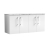 Nuie Arno Wall Hung 4-Door Vanity Unit with Carrera Marble Worktop 1200mm Wide - Gloss White | Thumbnail Image