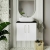 Nuie Arno Wall Hung 2-Door Vanity Unit with Sparkling Black Worktop 600mm Wide - Gloss White