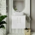 Nuie Arno Wall Hung 2-Door Vanity Unit with Sparkling White Worktop 600mm Wide - Gloss White