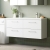 Nuie Arno Wall Hung 4-Drawer Vanity Unit with Double Ceramic Basin 1200mm Wide - Gloss White