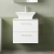 Nuie Arno Wall Hung 2-Drawer Vanity Unit with Bellato Grey Worktop 600mm Wide - Gloss White