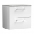 Nuie Arno Wall Hung 2-Drawer Vanity Unit with Bellato Grey Worktop 600mm Wide - Gloss White